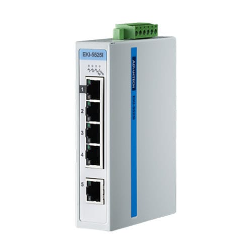 Conmutador Ethernet no administrable - EKI-5525/I - ADVANTECH - 5 puertos / riel DIN / de exterior