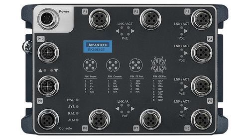 Conmutador Ethernet administrable - EKI-9510E-2GMPST - ADVANTECH - 10 puertos / gigabit / de pared