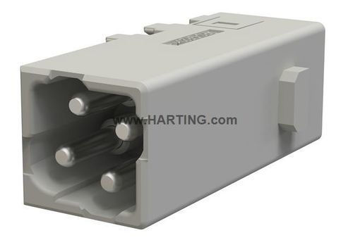 Módulo conector de alimentación eléctrica - Han-Mod_M_EE_4_M_C.1_PIT - HARTING - macho / a presión / 4 polos