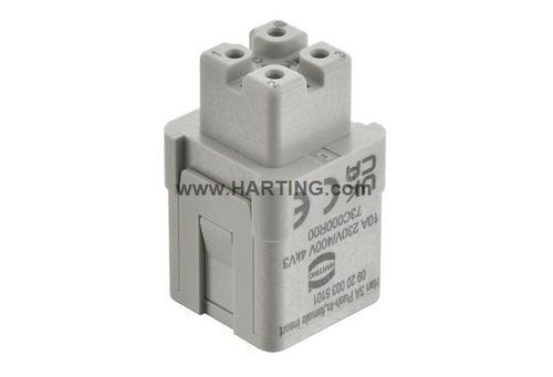 Conector de alimentación eléctrica - Han 3A - HARTING - de red / hembra / a presión