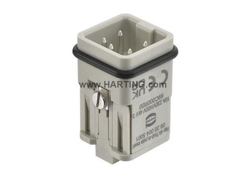 Módulo conector de alimentación eléctrica - Han 4A - HARTING - macho / a presión / 4 polos