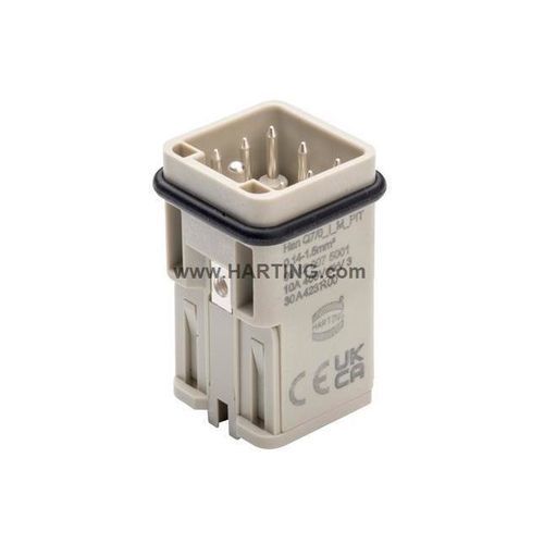 Conector de red - Han Q7/0_I_M_PIT_0.14-1.5 - HARTING - macho / a presión / de puesta a tierra