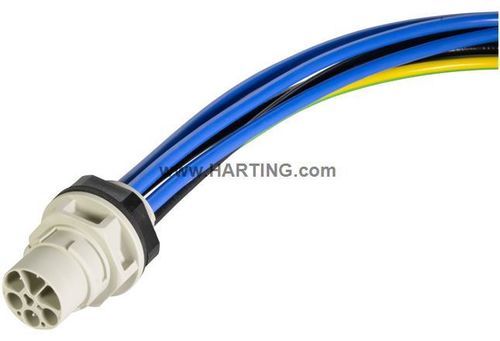 Pasamuros para panel frontal - S15_PFT_STR-FM_DC_M_6P - HARTING - para paneles / de múltiples pasadas / IP67