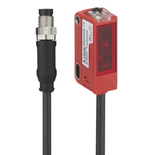 Sensor fotoeléctrico detector de reflexión directa - ODT3C.3/L6-200-M8 - Leuze electronic GmbH + Co. KG - con supresión de fondo / rectangular / luz roja