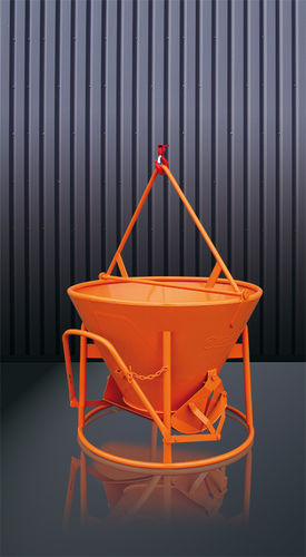 Cubo para hormigón cónico - 1014 series - Eichinger Equipement - de fondo abrible