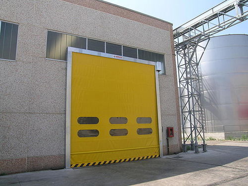Puerta apilable - Instant-Pass - Puertas Angel Mir - para exteriores / industrial / rápida