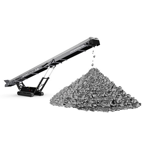 Sistema de transporte para materiales a granel - TC-80 - TEREX Mobile Processing Equipment - para véhículo móvil / recto
