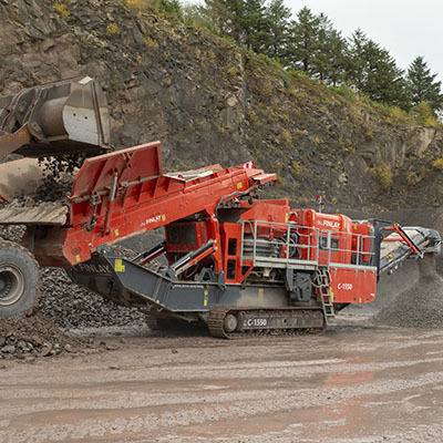Machacadora de cono - C-1550+ - TEREX Mobile Processing Equipment - móvil / para piedras / con motor diésel