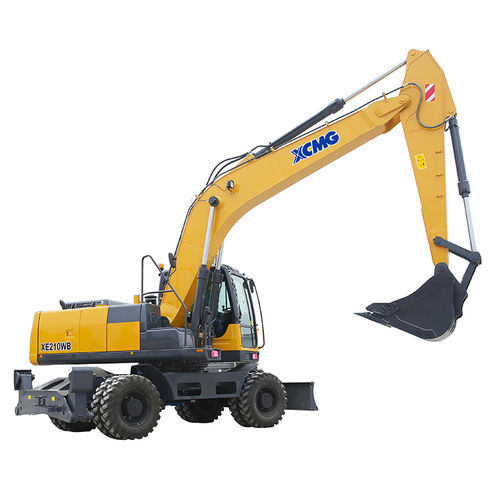 Excavadora intermedia - XE210WB - XCMG - de ruedas / diésel / para obra de construcción
