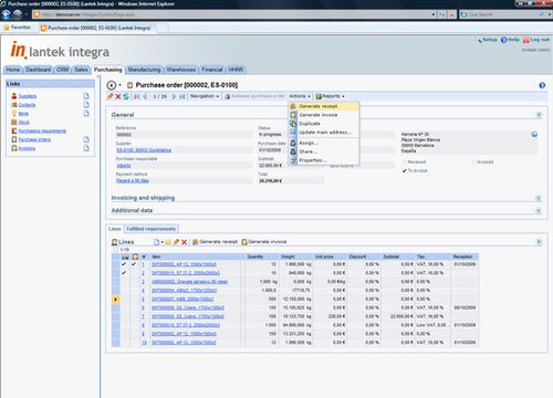 Software de gestión - Lantek Integra Purchases - Lantek Sheet Metal Solutions S.L. - de proceso