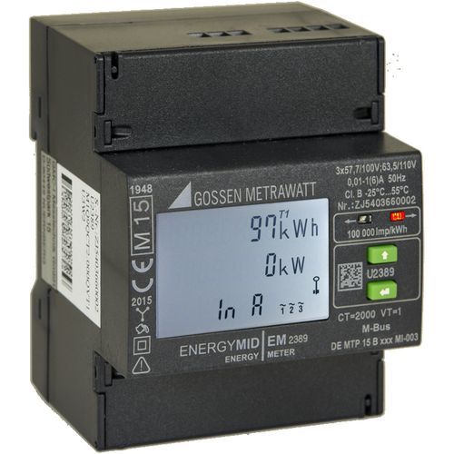 Contador de energía eléctrica trifásico - ENERGYMID EM2389, EM2289 Series - GOSSEN METRAWATT GmbH - en riel DIN / con pantalla LCD