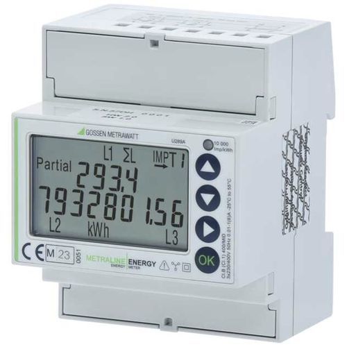 Contador de energía eléctrica trifásico - U289 B - GOSSEN METRAWATT GmbH - en riel DIN / Modbus RTU / digital