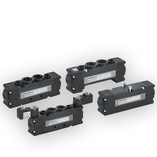 Distribuidor neumático de cajón - 2600 series - PNEUMAX - accionado por solenoide / de 5 vías / de aluminio