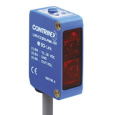 Sensor fotoeléctrico con supresión de fondo - LHR-C23PA-PMK-101 - CONTRINEX - rectangular / LED / compacto