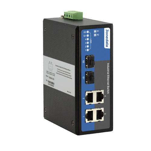 Conmutador Ethernet 6 puertos - IES206G-2GS - 3onedata Co.,Ltd. - no administrable / Gigabit Ethernet / en riel DIN