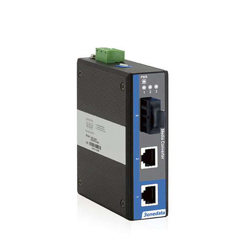 Convertidor de medios - IMC102B-F - 3onedata Co.,Ltd. - Ethernet / en riel DIN / 2 puertos