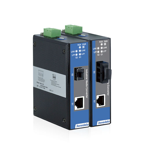 Convertidor multimedias gigabit - IMC101GT Series - 3onedata Co.,Ltd. - Ethernet / en riel DIN