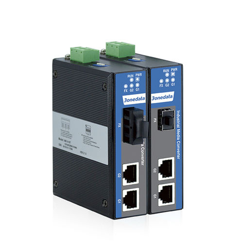 Convertidor multimedias gigabit - IMC102GT Series - 3onedata Co.,Ltd. - Ethernet / en riel DIN / industrial