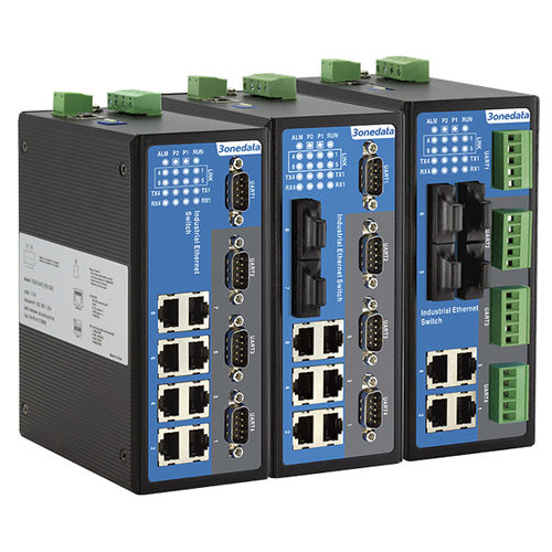 Conmutador Ethernet administrable - IES618-4D Series - 3onedata Co.,Ltd. - 8 puertos / de fibras ópticas / en serie