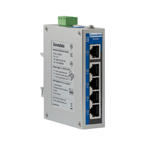 Conmutador Ethernet no administrable - IES2005 - 3onedata Co.,Ltd. - 5 puertos / de nivel 2 / en riel DIN