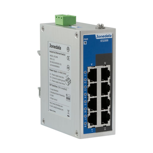 Conmutador Ethernet no administrable - IES2008-8T-P48 - 3onedata Co.,Ltd. - 8 puertos / de nivel 2 / en riel DIN