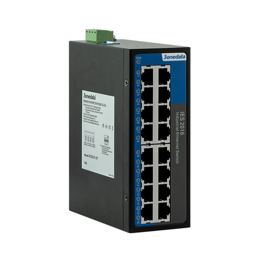 Conmutador Ethernet no administrable - IES2016-16T Series - 3onedata Co.,Ltd. - 16 puertos / de nivel 2 / en riel DIN
