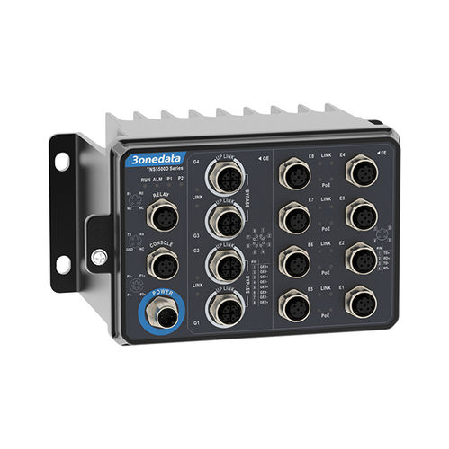 Conmutador Ethernet EN50155 - TNS5500D-8P4GT Series - 3onedata Co.,Ltd. - administrable / 12 puertos / Gigabit Ethernet
