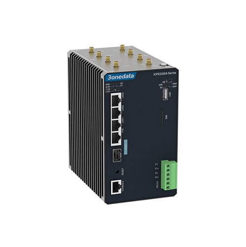 Conmutador Ethernet Gigabit Ethernet - ICPE2300 Series - 3onedata Co.,Ltd. - con enlace inalámbrico / 5G / en riel DIN