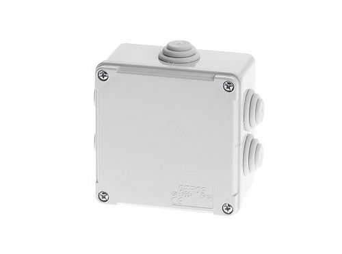 Caja de conexiones de pared - 100 x 100 x 60 mm, IP 54 | GR17054 - GEROS - resistente al agua / de plástico / con membranas elásticas