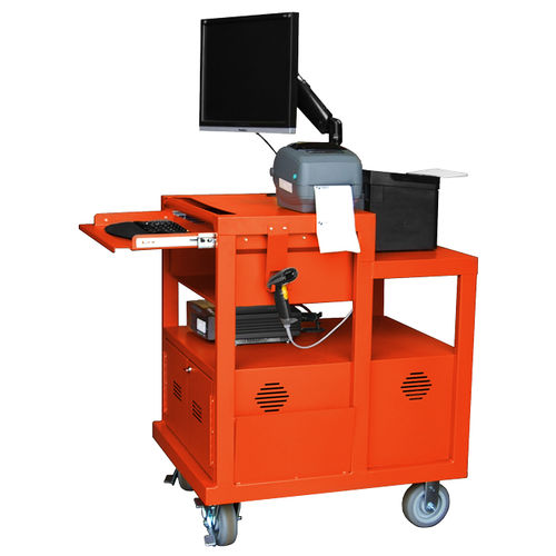 Carro puesto de trabajo - PMC-R3SK - Storage Battery Systems, LLC - de metal / con estantes / multifuncional