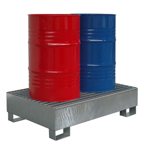 Cubeta de retención de 2 bidones - SP 2 - Saebu Morsbach GmbH - de acero galvanizado / rígida