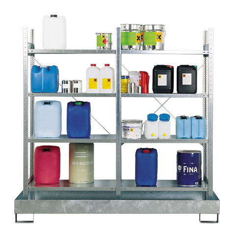 Sistema de estanterías para depósito de almacenamiento - RFAW 3 L - Saebu Morsbach GmbH - ajustable / para carga mediana / para bidones con contenedor de retención
