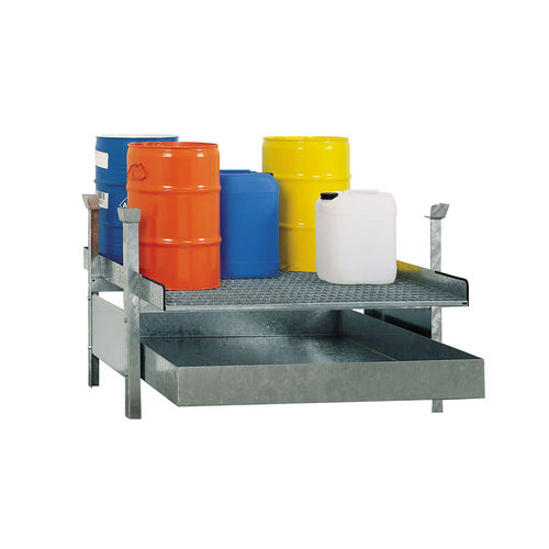 Sistema de estanterías para depósito de almacenamiento - 8165 - Saebu Morsbach GmbH - para carga mediana / para bidones con contenedor de retención / de acero