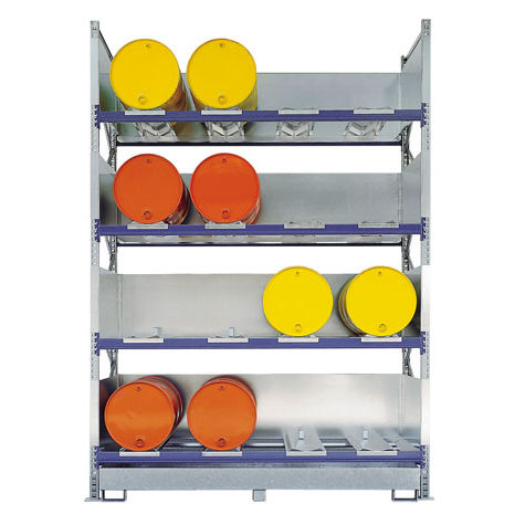 Sistema de estanterías para depósito de almacenamiento - SCIL-16 - Saebu Morsbach GmbH - ajustable / para carga mediana / para bidones con contenedor de retención