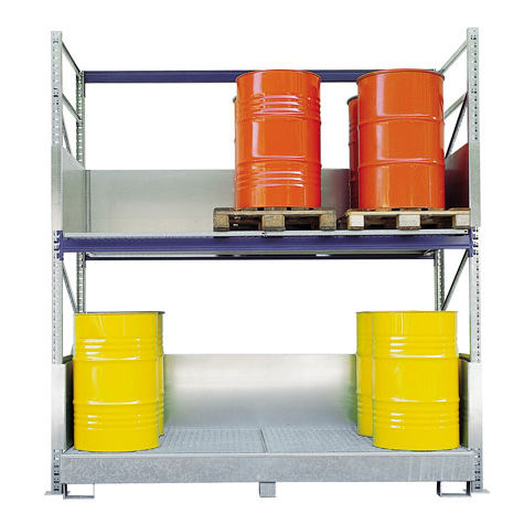 Sistema de estanterías ajustable - SCIS-16 - Saebu Morsbach GmbH - para carga mediana / para bidones con contenedor de retención / con paleta