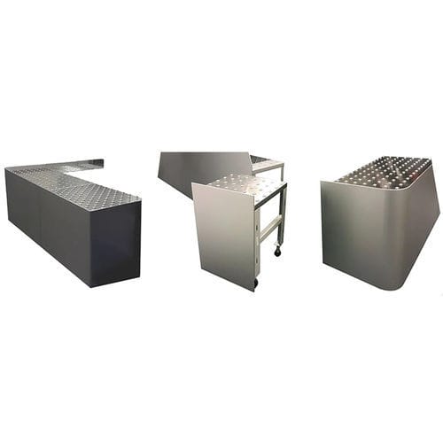 Mesa de trabajo de acero inoxidable - Omnitrack - de laboratorio