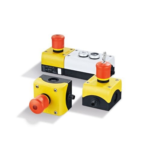 Botón pulsador de seta - AC01x, E7007S series - ifm electronic - de parada de emergencia / para entorno difícil / con luz