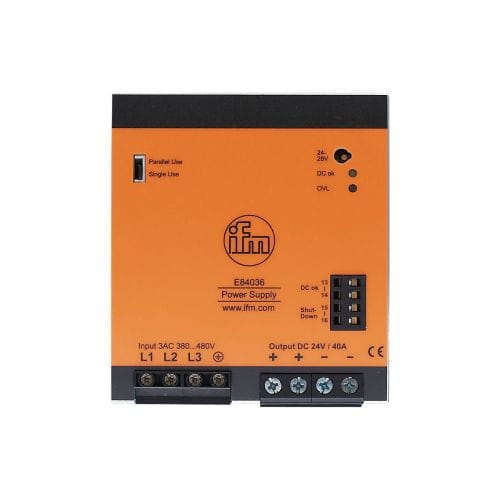 Alimentación eléctrica en riel DIN - E84036 - ifm electronic - AC/DC / regulada / conmutada