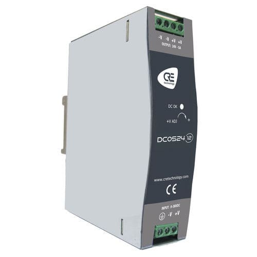 Convertidor DC/DC en riel DIN - DC0524-12 - CRE TECHNOLOGY - industrial / con salidas de tensión / ajustable