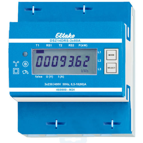 Contador de energía eléctrica trifásico - DSZ14DRS-3x80A MID - Eltako Electronics - en riel DIN