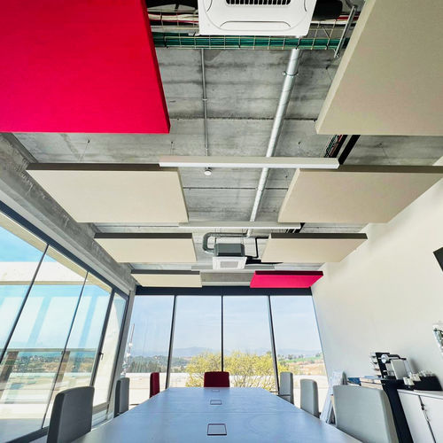 Panel sándwich de absorción acústica - ACUSTIART - Acústica Integral - Soundproofing - núcleo de fibras sintéticas / cara de aluminio / para techo