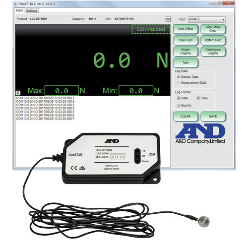 Célula de carga USB - LCCU-21 - A&D COMPANY, LIMITED - de compresión / de tipo botón / de galga extensométrica