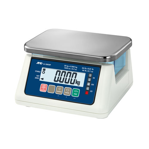 Balanza multifunción - SJ-WP series - A&D COMPANY, LIMITED - comercial / con pantalla LCD / de acero inoxidable