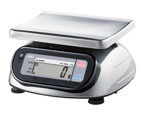 Balanza con pantalla LCD - SK-WP series - A&D COMPANY, LIMITED - de acero inoxidable / IP65 / resistente al agua