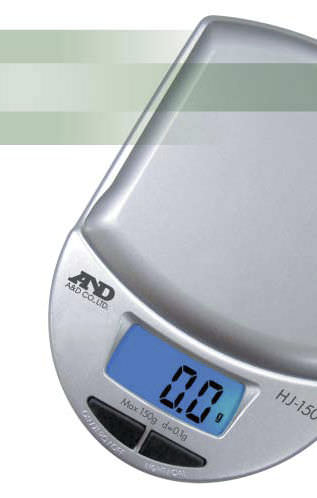 Balanza con pantalla LCD - HJ-150  - A&D COMPANY, LIMITED - de acero inoxidable / compacta / de bolsillo