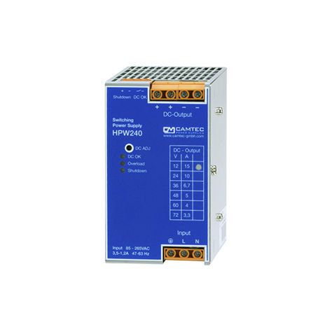Alimentación eléctrica en riel DIN - HPW02401 - Camtec Power Supplies GmbH - AC/DC / conmutada / monofásica