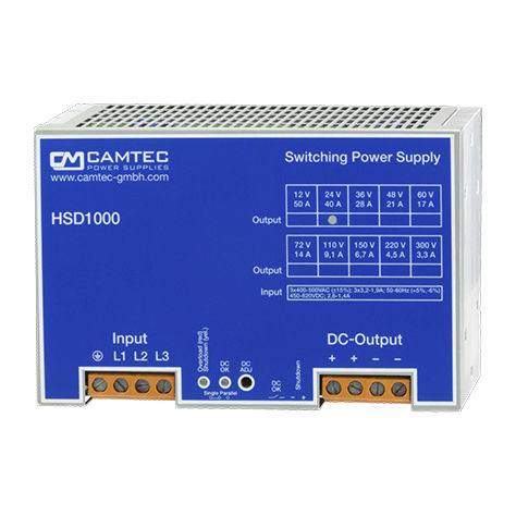 Alimentación eléctrica en riel DIN - HSD10001 - Camtec Power Supplies GmbH - AC/DC / conmutada / trifásica
