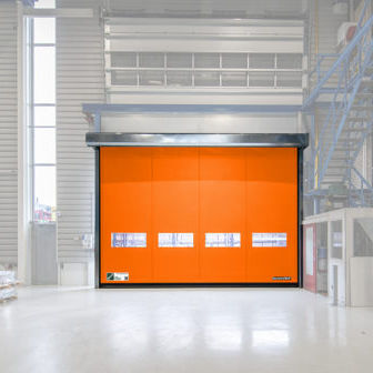 Puerta enrollable - B.M.P. srl - espiralada / de PVC / para interior