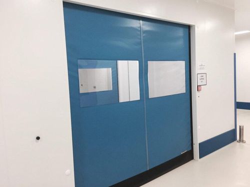 Puerta corredera - B.M.P. srl - enrollable / de acero inoxidable / de PVC