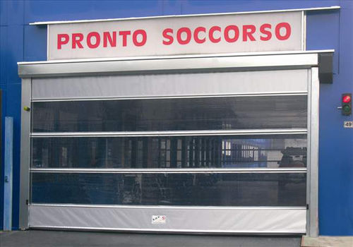 Puerta apilable - ROLL HOSPITAL - B.M.P. srl - acristalados / para hospitales / para exteriores